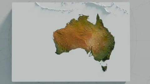 Topographic Map of Australia: A Stunning Terrain Visualization Stock-Footage 297294358