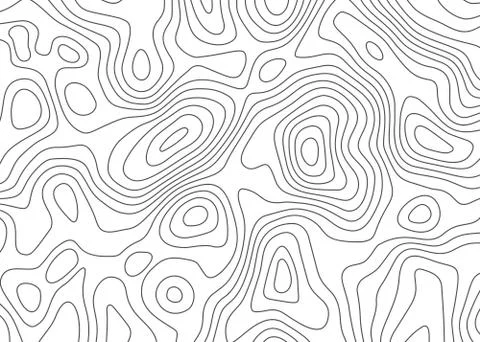 Topographic map backdrop. Conditional geography scheme and the terrain path.  Stock Illustration