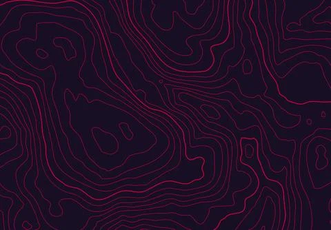 Topographic map background with altitude lines. Abstract terrain topography with Stock Illustration