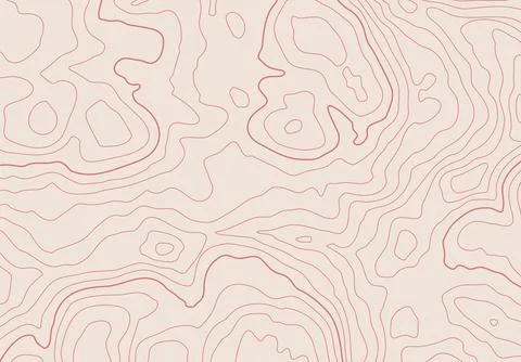 Topographic map background with altitude lines. Abstract terrain topography with Stock Illustration