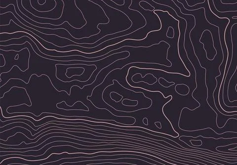 Topographic map background with altitude lines. Abstract terrain topography with Stock Illustration