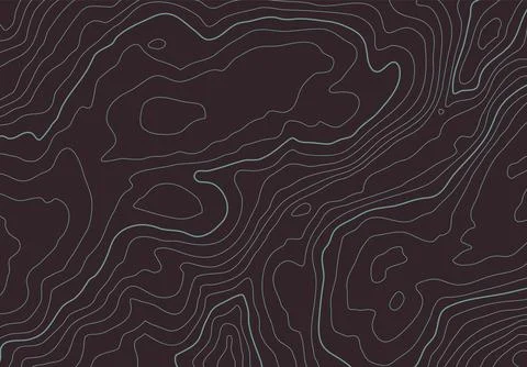 Topographic map background with altitude lines. Abstract terrain topography with Stock Illustration