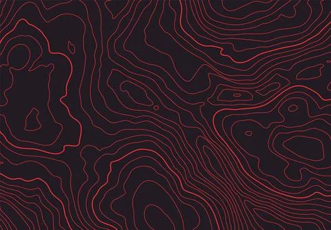 Topographic map background with altitude lines. Abstract terrain topography with Stock Illustration