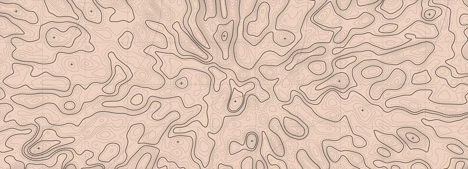 Topographic map background. Geographic line map with elevation assignments... Stock Illustration