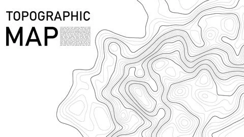 Topographic map background. Geographic line map with elevation assignments. Stock Illustration