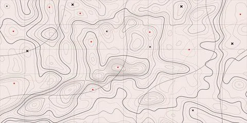 Topographic map background. Geographic line map with elevation assignments... Illustrazione stock