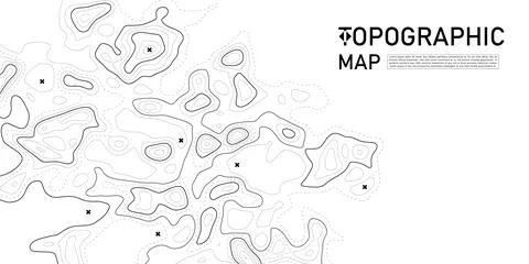 Topographic map background. Geographic line map with elevation assignments... Stock Illustration