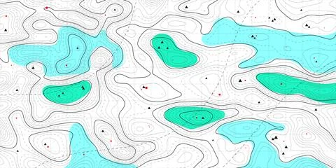 Topographic map background. Geographic line map with elevation assignments... Ilustración de archivo