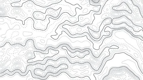 Topographic map background. Geographic line map with elevation assignments... Ilustración de archivo