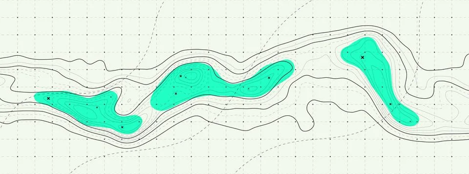 Topographic map background. Geographic line map with elevation assignments... Stock Illustration