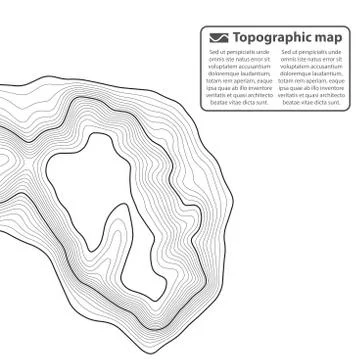 Topographic map background. Grid map. Contour. Vector illustration. イラスト素材