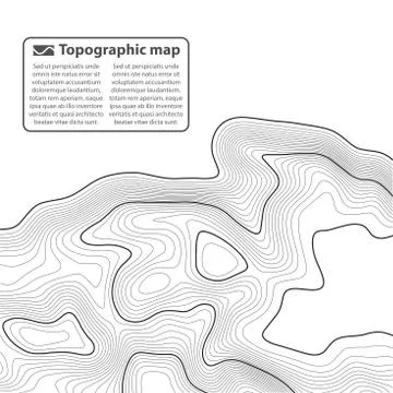 Topographic map background. Grid map. Contour. Vector illustration. Stock Illustration