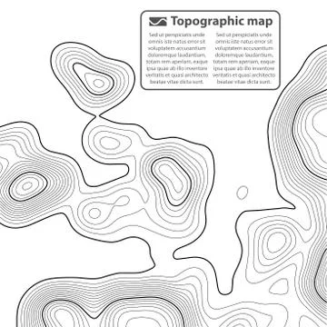 Topographic map background. Grid map. Contour. Vector illustration. Stock Illustration
