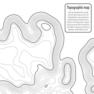 Topographic map background. Grid map. Contour. Vector illustration. Stock Illustration