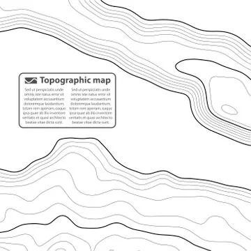Topographic map background. Grid map. Contour. Vector illustration. Stock Illustration