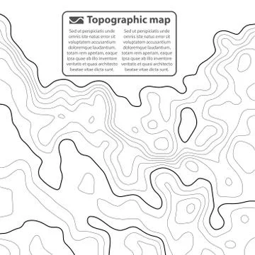 Topographic map background. Grid map. Contour. Vector illustration. Illustrazione stock