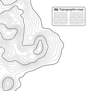 Topographic map background. Grid map. Contour. Vector illustration. Stock Illustration