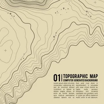 Topographic map background with space for copy . Line topography map contour Stock Illustration
