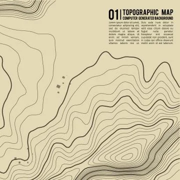 Topographic map background with space for copy . Line topography map contour Stock-Illustration