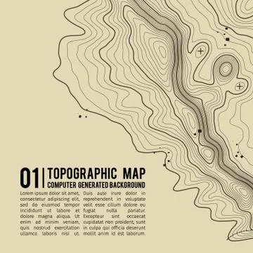 Topographic map background with space for copy . Line topography map contour Stock-Illustration