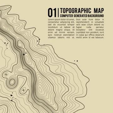Topographic map background with space for copy . Line topography map contour Illustrazione stock