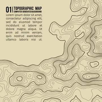 Topographic map background with space for copy . Line topography map contour Stock Illustration