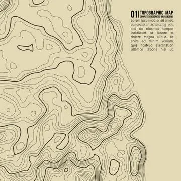 Topographic map background with space for copy . Line topography map contour Иллюстрация