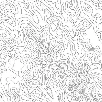 Topographic map, black line on white, vector Stock Illustration