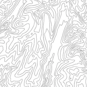 Topographic map, black line on white, vector Stock Illustration