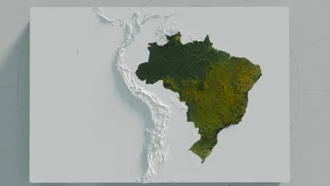 Topographic Map of Brazil: A Stunning Terrain Visualization Video stock 297294384