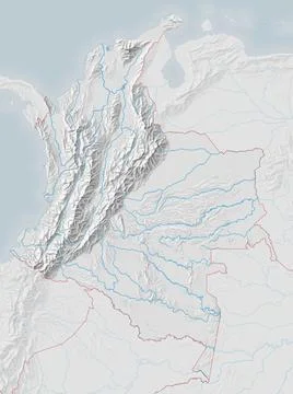 Topographic map of Colombia Stock Illustration