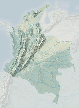 Topographic map of Colombia Stock Illustration