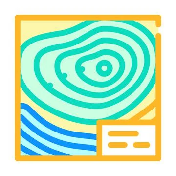 Topographic map color icon vector illustration flat Illustrazione stock