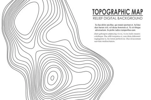 Topographic map contour background. Line map with elevation. Geographic World Illustrazione stock