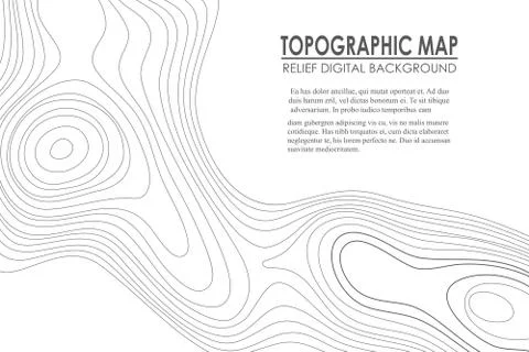 Topographic map contour background. Line map with elevation. Geographic World Stock Illustration