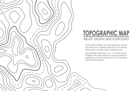 Topographic map contour background. Line map with elevation. Geographic World Stock Illustration