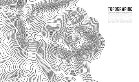 Topographic map contour background. Topo map with elevation. Contour map vector Illustrazione stock