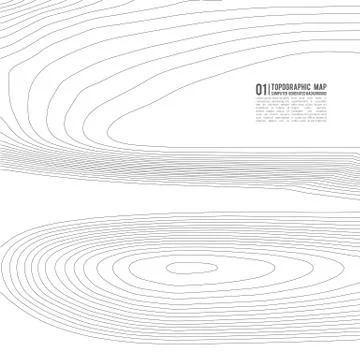 Topographic map contour background. Topo map with elevation. Contour map vector Illustrazione stock