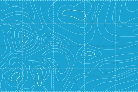 Topographic map with contour line grid water ocean, sea relief, depth. Nautical Stockillustratie
