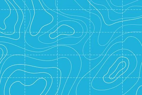 Topographic map with contour line grid water ocean, sea relief, depth. Nautical Stockillustratie
