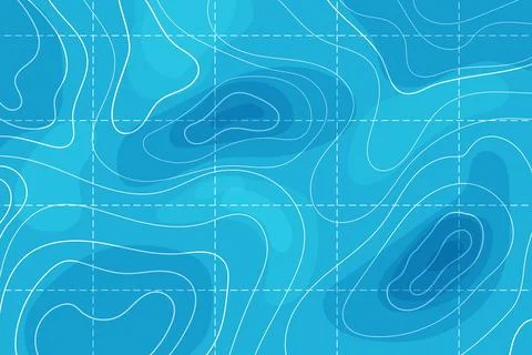 Topographic map with contour line grid water ocean, sea relief, depth. Nautical Illustrazione stock