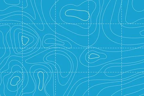 Topographic map with contour line grid water ocean, sea relief, depth. Nautical Illustrazione stock