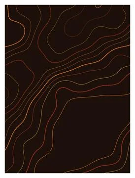 Topographic map contour lines background vector with warm orange gradients. Stock Illustration