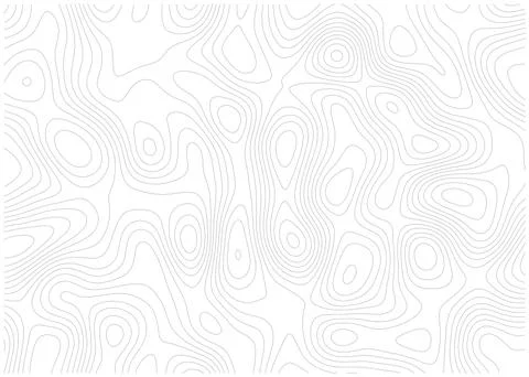Topographic map with contour lines representing elevation changes Stock Illustration