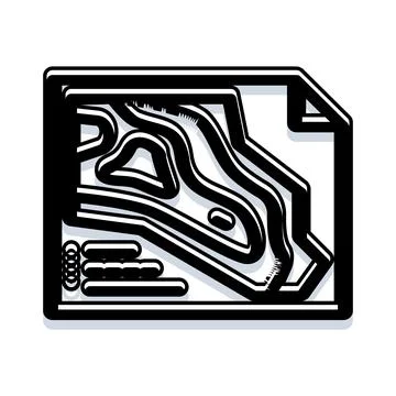 Topographic map document icon geographic data Stock Illustration