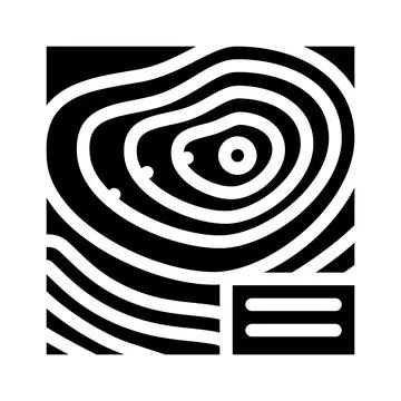 Topographic map glyph icon vector illustration black Stock Illustration