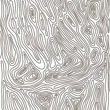 Topographic map hand drawn linear background. Abstract terrain elevation map Illustrazione stock