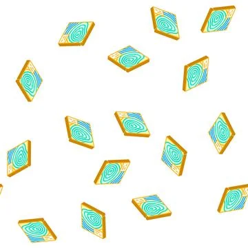 Topographic map isometric icon seamless pattern color Stock Illustration