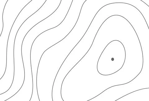 Topographic Map with Line for Elevation Profile Cross-Section Illustrazione stock