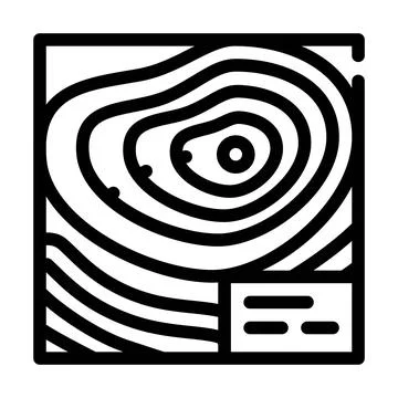 Topographic map line icon vector illustration black Stock Illustration